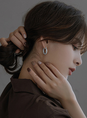 2023 New Korean-style Simple Crystal Circle Hoop Earrings