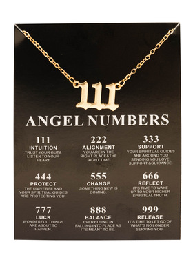 New Trendy Fashion Alloy Gold Color Lucky Angel Numbers Wish