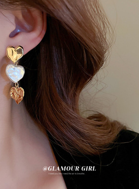 2023 New Arrival Korean Fold Irregular Love Simulated-pearl