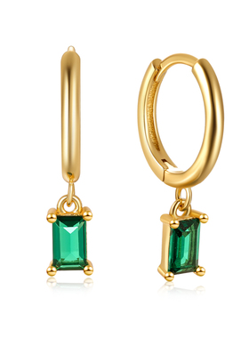 Sterling Silver French Punk Hip-Hop Geometric Small Hoop