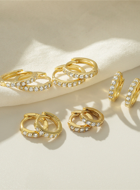 2023 Real Sterling Silver Earrings For Women Round Micro