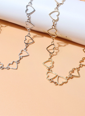 New Gothic Metal Hollow Heart Neck Chain Choker Necklace For