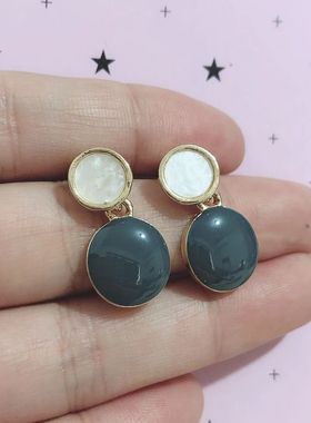 Vintage Red Green Enamel Water Drop Earrings For Women