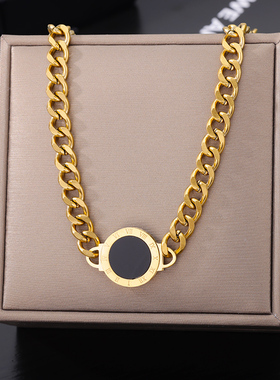 Stainless Steel Geometry Star Moon Pendant Multilayer Chain