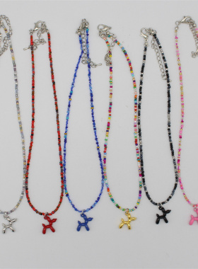 New Candy Color Cartoon Balloon Dog Pendant Women Beads