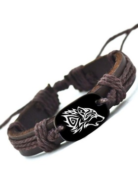 Vintage Fashion Braided Woven Rope Leather Unisex Bracelet