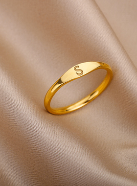 Tiny Initial Letter Rings For Women Fashion A-Z Letter