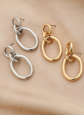 2022 New Women Stainless Steel Unusual Chain Earrings