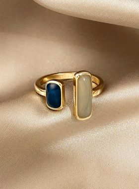 New Adjustable Colorful Drip Glaze Ring Women Fashion Retro