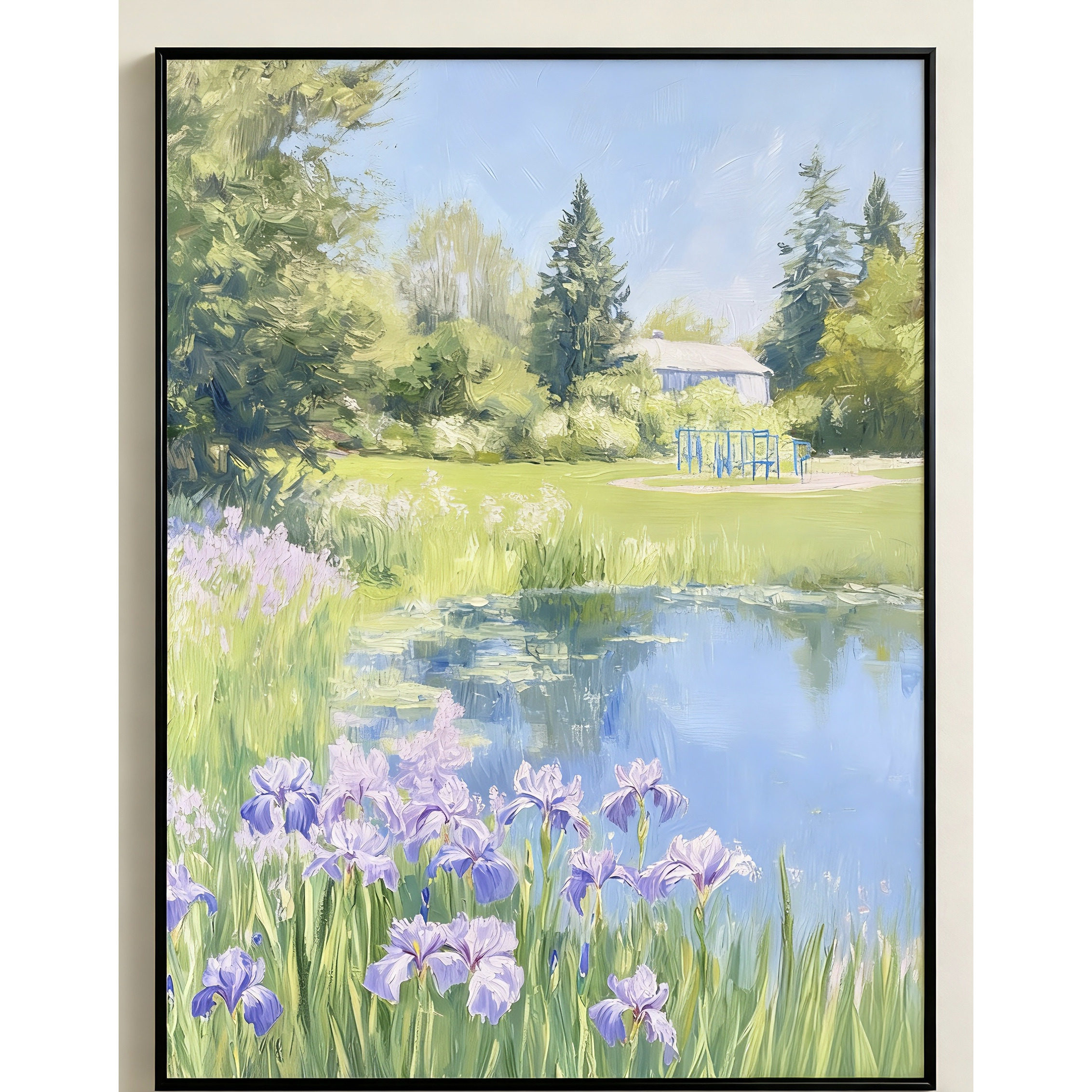 画家纯手绘鸢尾花油画花草风景房间工作室玄关客厅背景墙装饰挂画,淘宝优惠券,粉丝福利购,淘宝优惠卷