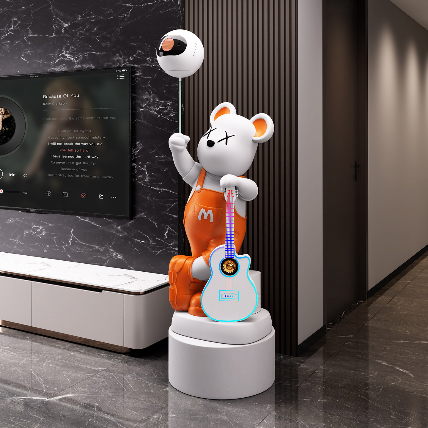 大型暴力熊落地客厅电视柜旁摆件K歌音箱轻奢乔迁送礼存钱罐高档,淘宝优惠券,粉丝福利购,淘宝优惠卷