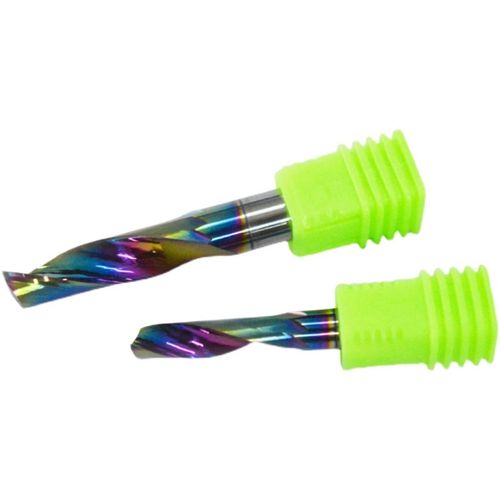 8 10 12mm七彩涂层钨钢单刃铝用铣刀 铝板型材数控雕刻机切割刀 - 图3