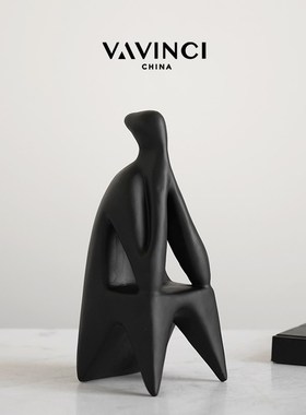 快速发货新品现代创意抽象人物z摆件简约艺术几何装饰品样板间书