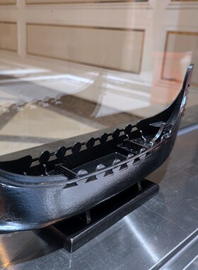 快速发货龙船模型摆件一帆风顺船模客厅小L木船船仓可装储物品书