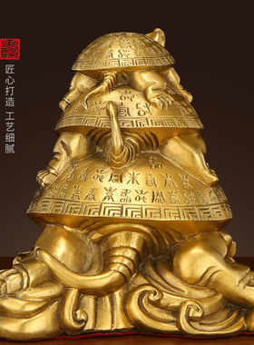 快速发货纯黄铜三代龟摆件复古铜龟C办公室家居店铺开业装饰工艺