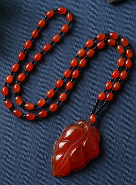 蜜蜡长款琥珀花朵经典大气毛衣链