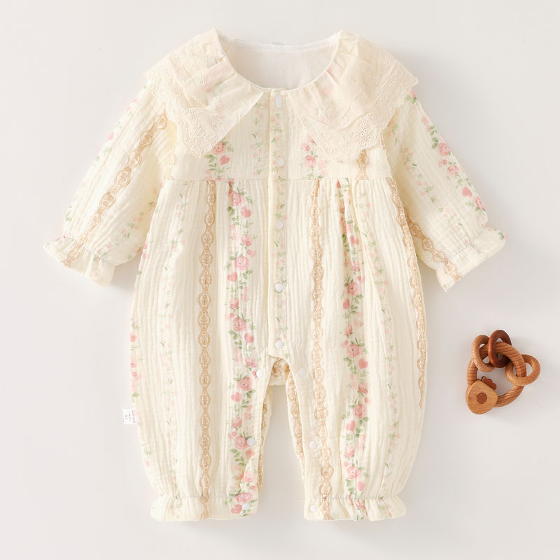 【2折专区】折扣店撤柜  双层春秋婴儿连体衣洋气女宝宝哈衣爬服 - 图0