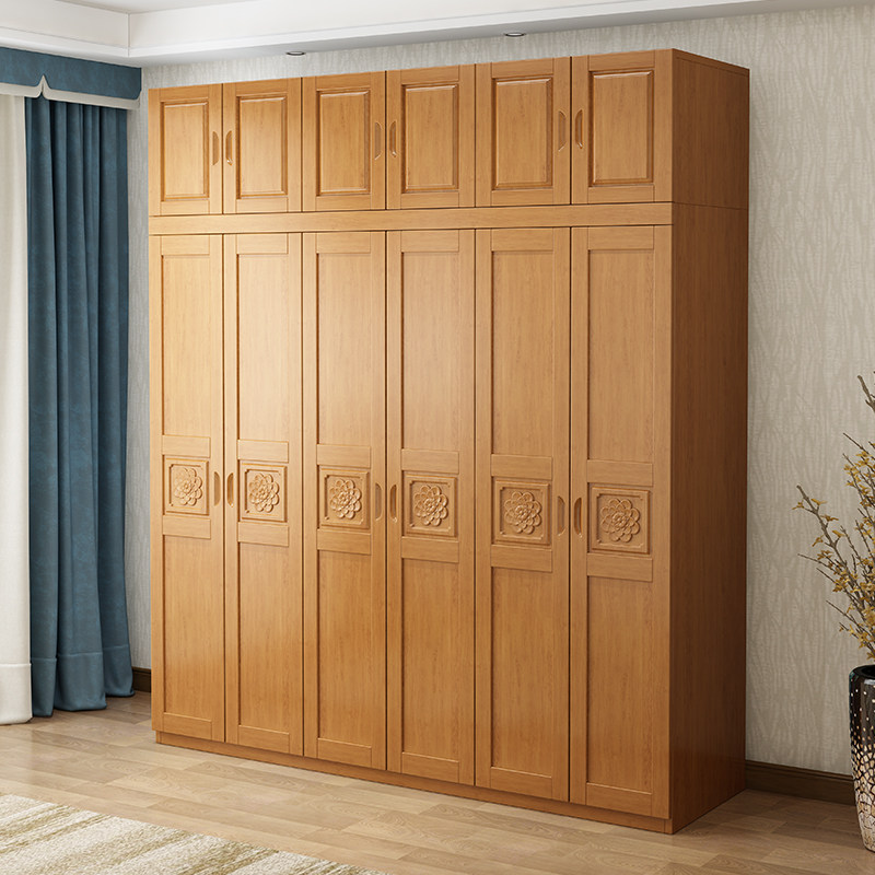 中式实木衣柜现代简约出租房衣橱家用柜子储物柜经济型木质收纳柜,淘宝优惠券,粉丝福利购,淘宝优惠卷