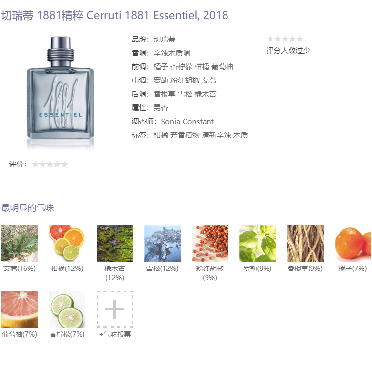 CERRUTI切瑞蒂1881精粹 ESSENTIEL男士淡香水 EDT 100ml-图0