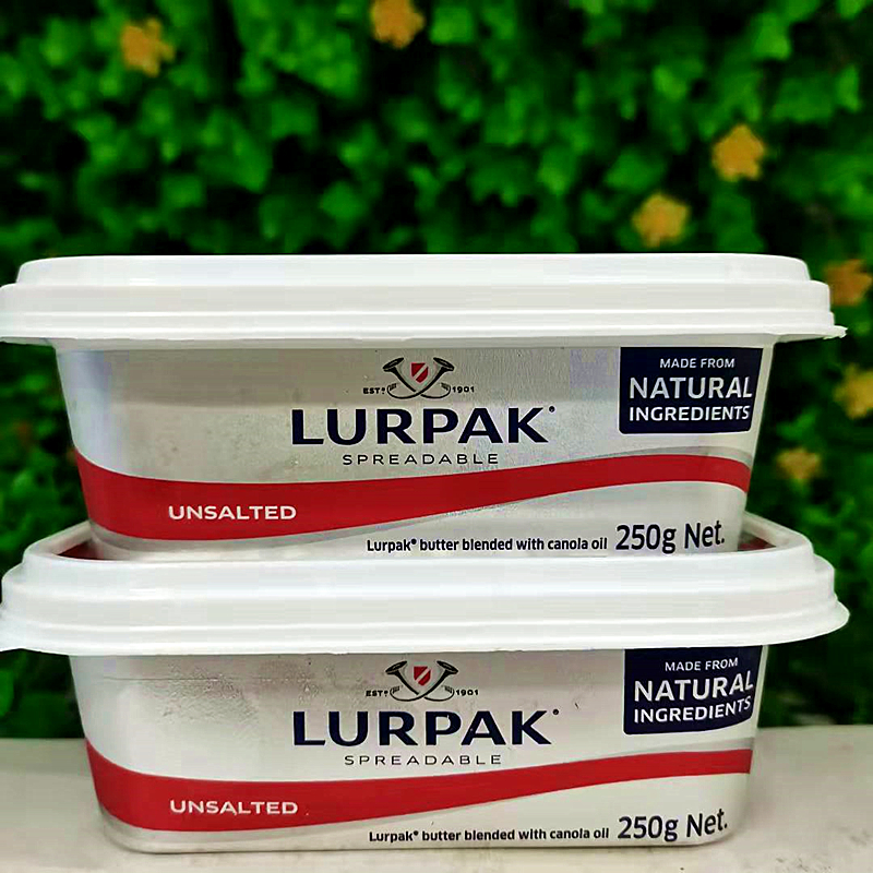 250g丹麦银宝无盐涂抹面包黄油淡味牛油LURPAK Unsalted Butter - 图1