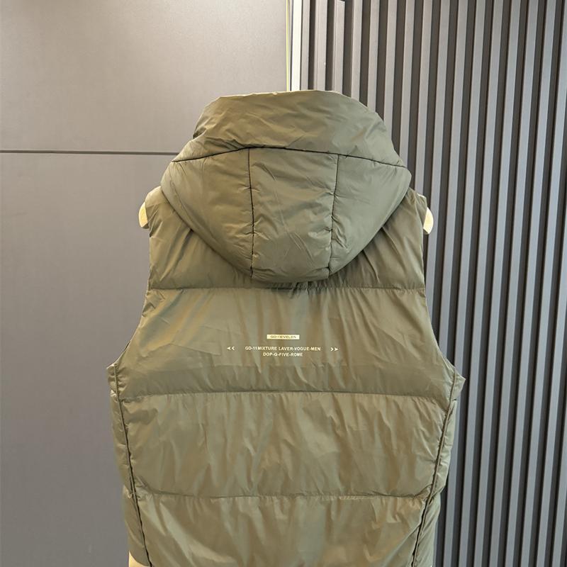 代购白鸭绒马甲美式潮牌冬季新款加厚羽绒服青年工装连帽外套坎肩 - 图3