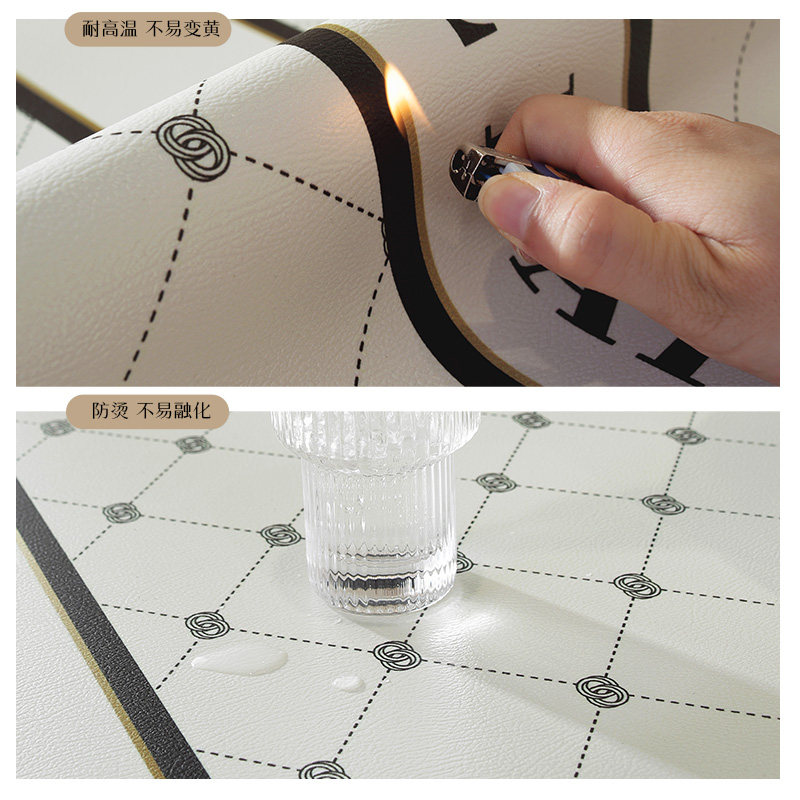 法式电视柜台面保护垫防水防油免洗餐边柜鞋柜桌垫pvc桌布高级感,淘宝优惠券,粉丝福利购,淘宝优惠卷