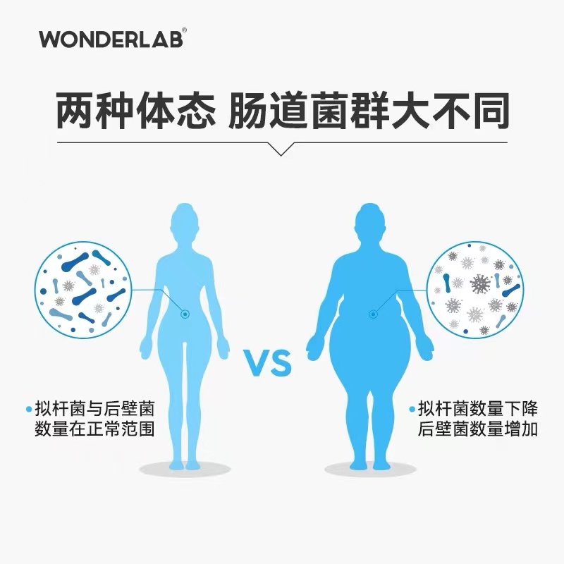 万益蓝WonderLab益生菌B420体重管理瘦子菌小蓝瓶大人肠胃道元粉