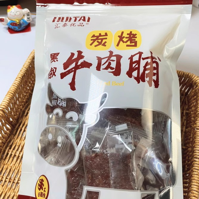 碳烤黑椒牛肉脯手撕风干牛肉潮汕特产肉质紧实有嚼劲168g独立包装 - 图0