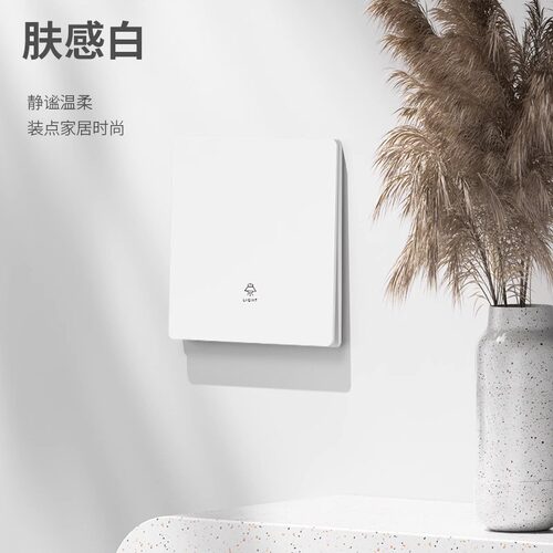 国际电工开关插座面板家用超薄86型暗装一开五孔插座电源白色套装 - 图0