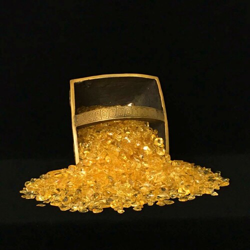 黄水晶碎石散装白水晶消磁碎水晶装聚宝盆铺花盆鱼缸碎水晶500克 - 图1
