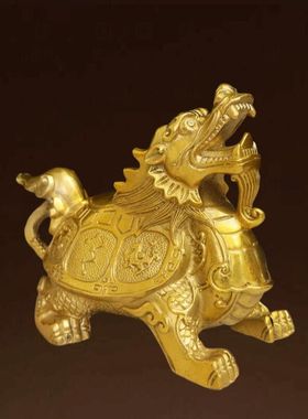 全铜摆件中式四方神兽龙头龟