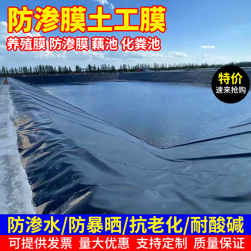 防渗膜鱼塘膜加厚防水布鱼塘专用塑料薄膜养殖护坡防漏hdpe土工膜-图0