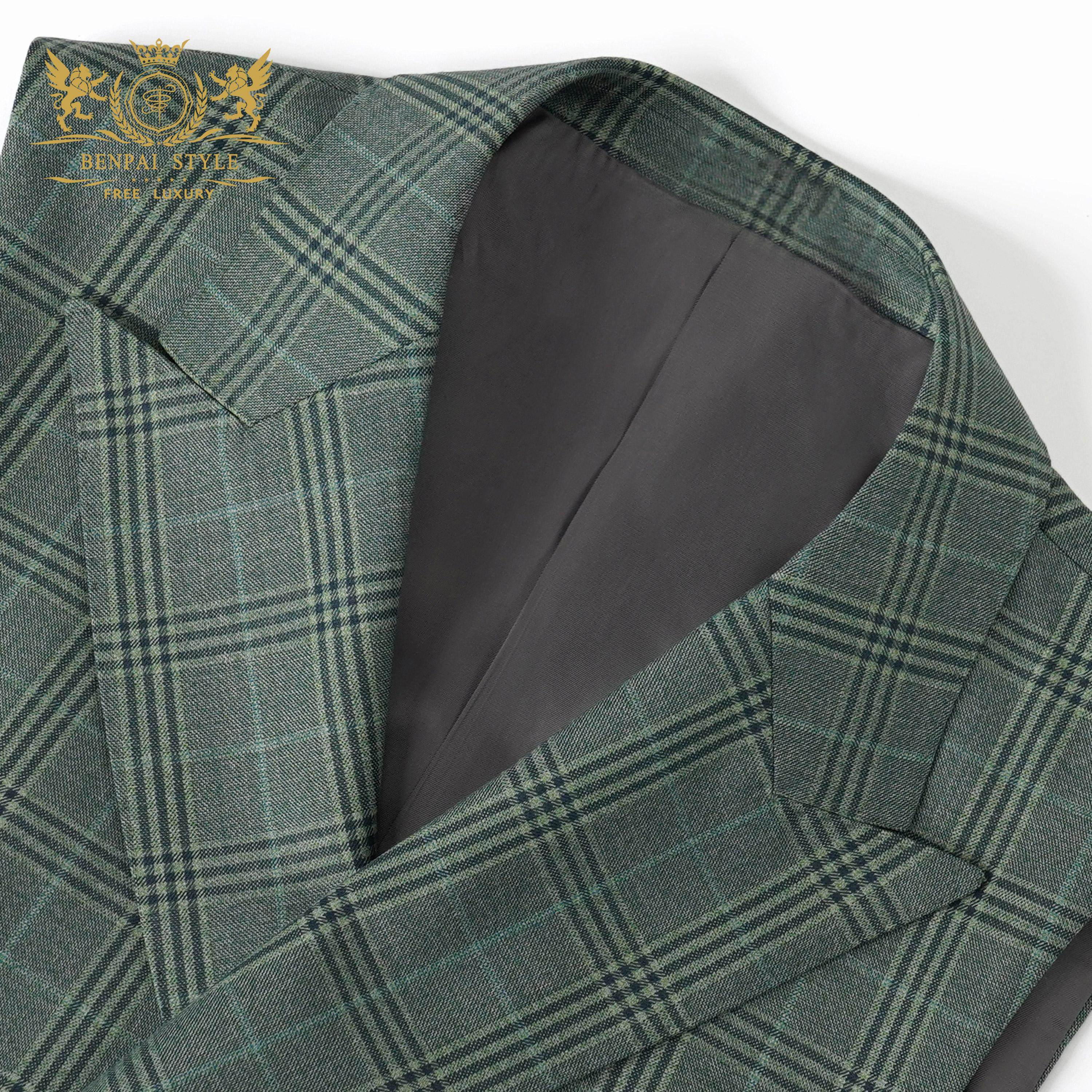 Men's Scottish plaid wool business vest