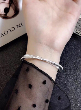 磨砂交叉手镯女开口可调节手环