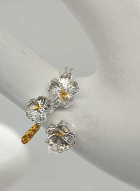 清仓特惠小众梦幻蓝蝶戒指女开口可调节夜光蝴蝶氛围感合金指环