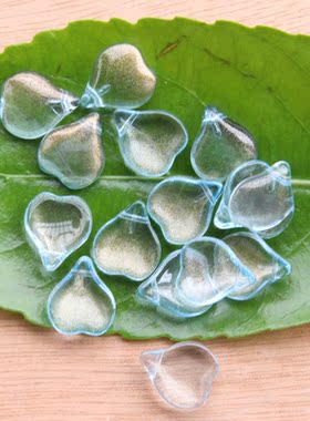 diy琉璃桃心穿孔胸针手作风花片