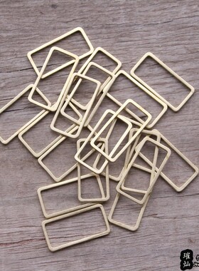 纯铜长方形框框 15*30mm长方线条镂空黄铜配件材料diy手作饰品