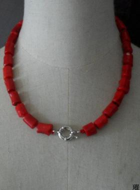 海竹仿珊瑚项链8*16mm高大上红色