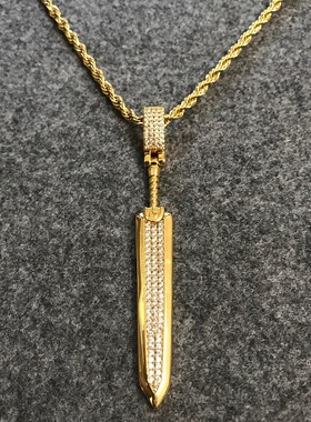 欧美微镶锆石嘻哈项链饰品