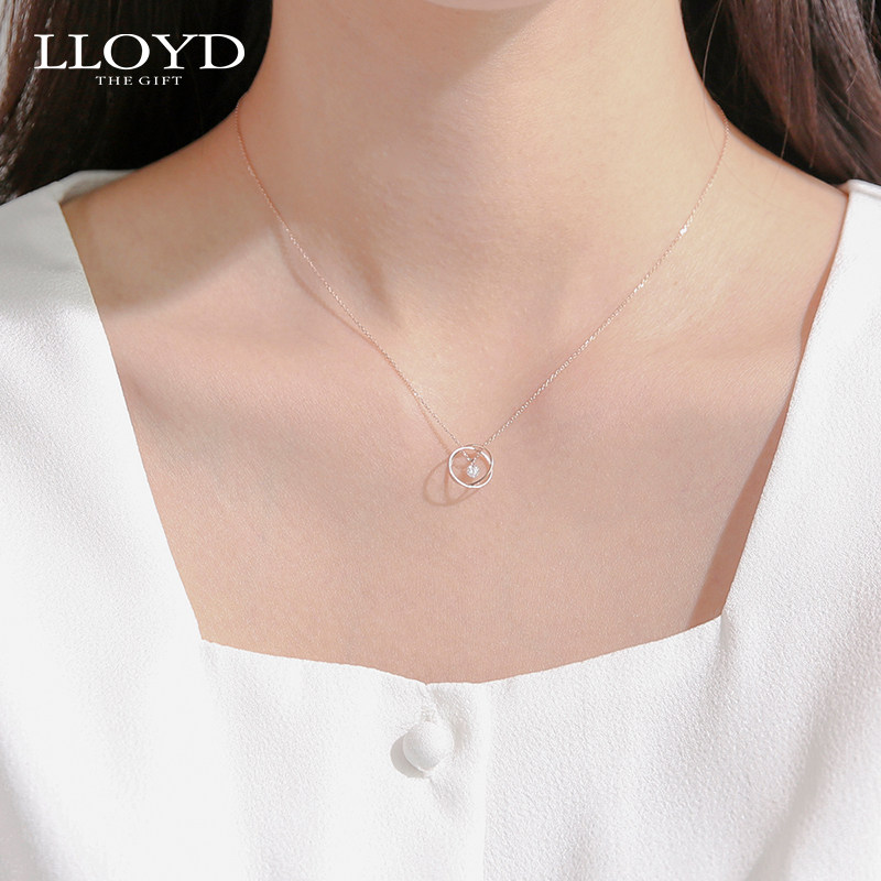 lloyd洛雅蒂正品女10k金满月项链 LLOYD海外项链