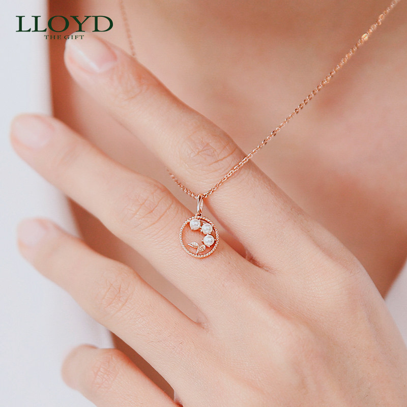 lloyd洛雅蒂正品女14k铃兰花吊坠 LLOYD海外项链