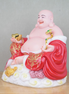 汉白玉弥勒佛招财供奉摆件