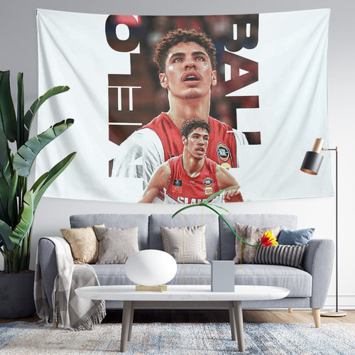 拉梅洛鲍尔LaMelo Ball夏洛特黄蜂篮球球星写真海报装饰挂布挂毯 - 图0