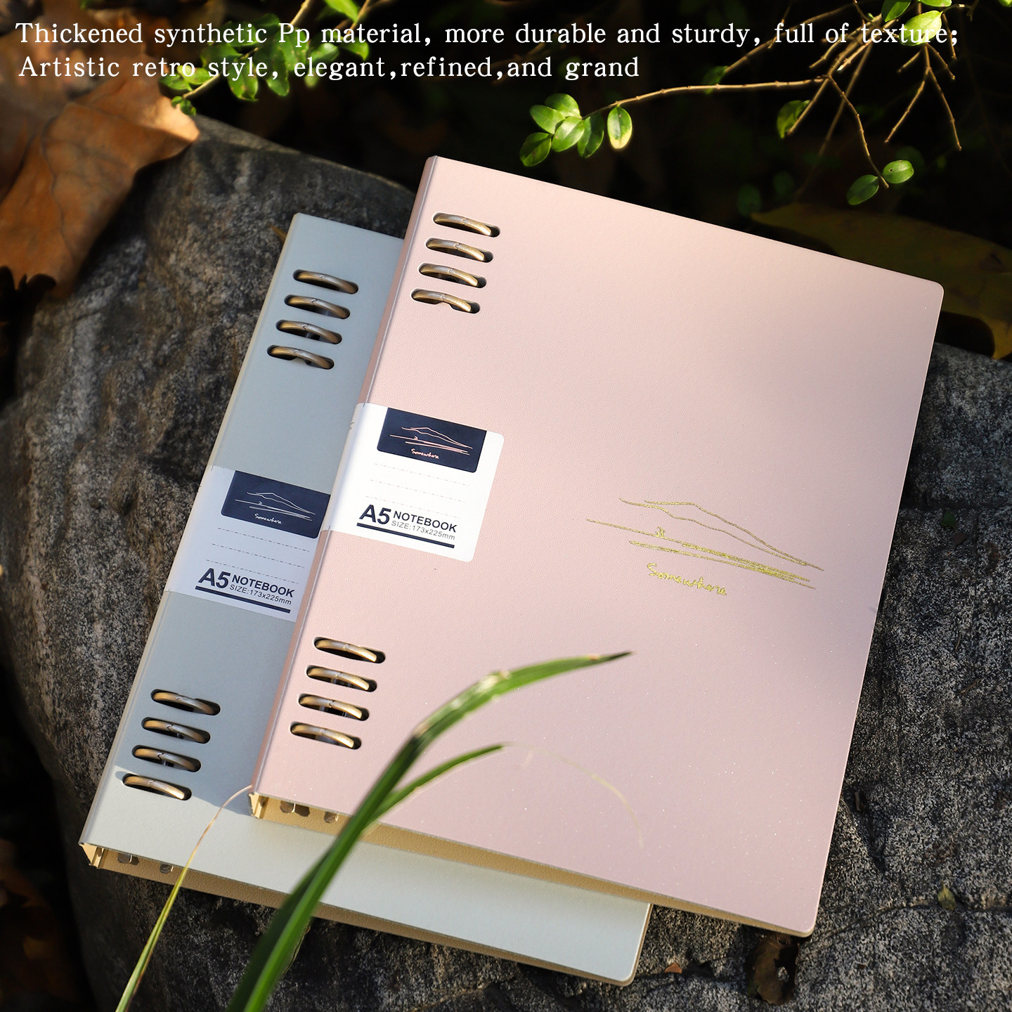 2026 new loose-leaf book with high appearance and pearlescent retro loose-leaf book A5b5 does not hurt the hand notepad removable notebook sub-shell binder for junior students with horizontal line square loose-leaf paper replacement core
