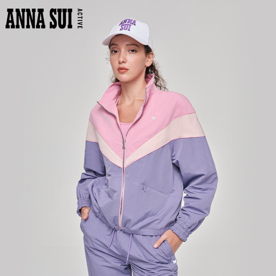 ANNA SUI安娜苏运动  经典安娜系列 撞色拼接梭织外套户外夹克