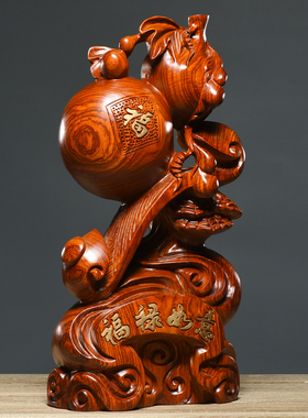 刺史福寿如意风水办公室葫芦木雕