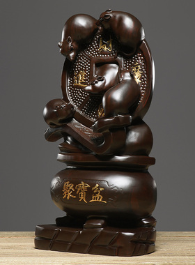 刺史黑檀木雕老鼠摆件