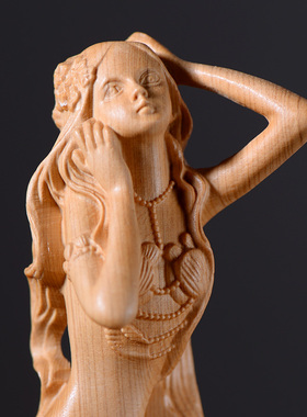 柏木雕刻美人鱼实木美女人体女孩