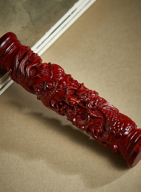 天然紫檀木雕盘龙柱实木家居装饰文玩饰品降龙柱生肖龙摆件礼物品