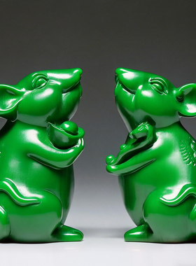 实木生肖鼠摆件红花梨木雕刻老鼠工艺品木制福财鼠小老鼠家居装饰
